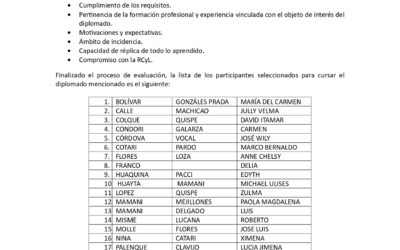 Lista de admitidos al diplomado en Culturas y Lenguas (8ª versión)